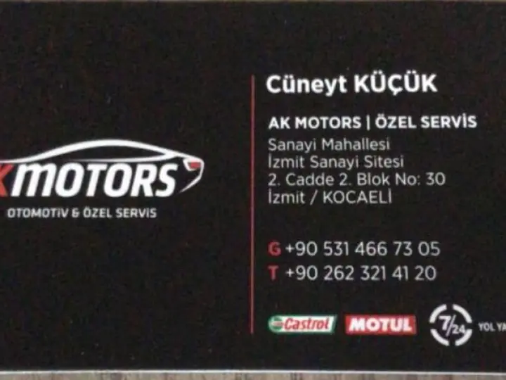 AK MOTORS Servis Bakim Onarim Cüneyt KÜÇÜK
