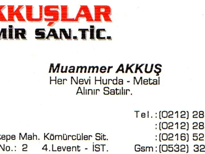Akkuşlar Kağıthane Sarıyer Hurdacı