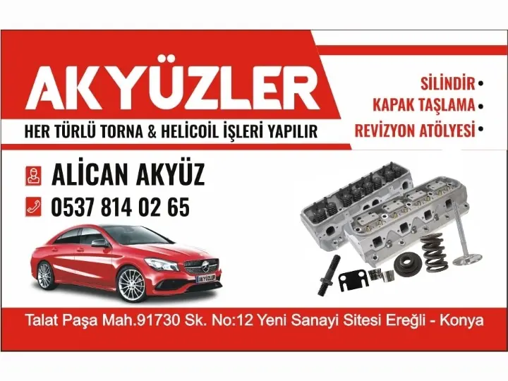 Akyüzler silindir kapak taşlama revizyon atölyesi