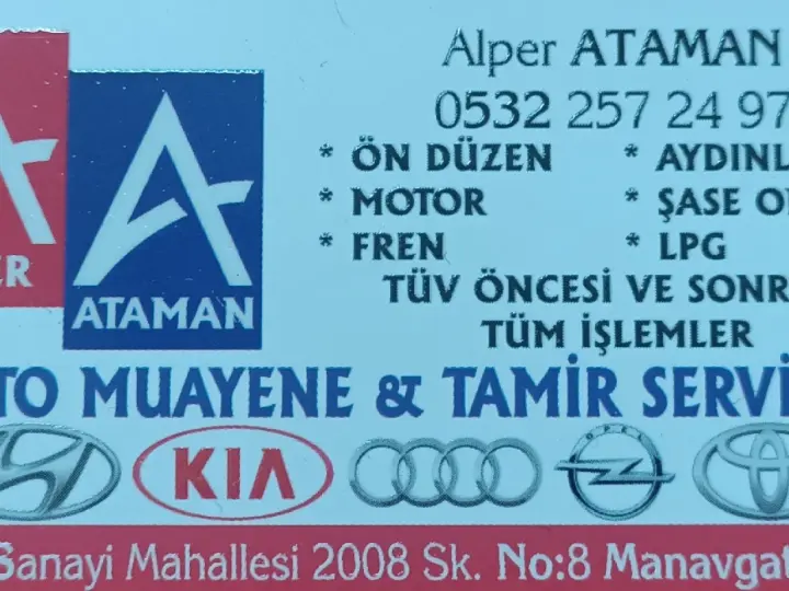 ALPER ATAMAN / OTO MUAYENE &TAMİR SERVİSİ