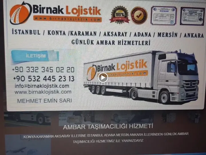 Birnak Lojistik | İstanbul Konya Ambar Adana Konya Mersin Konya Ambar kargo