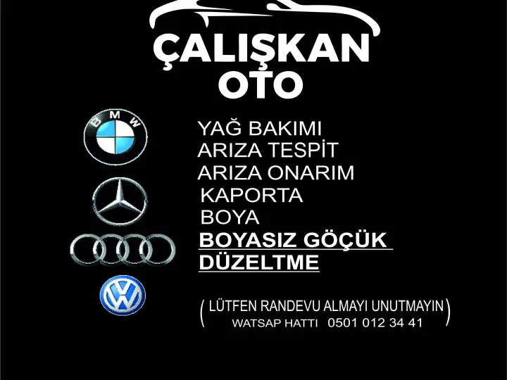 ÇALIŞKAN OTO TAMİR KAPORTA BOYASIZ GÖÇÜK DÜZELTME