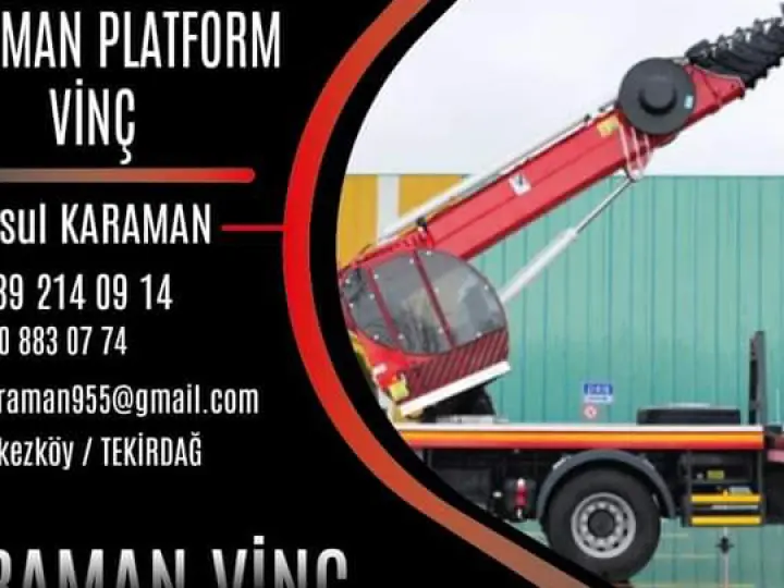 Çerkezköy vinç kiralama KARAMAN PLATFORM