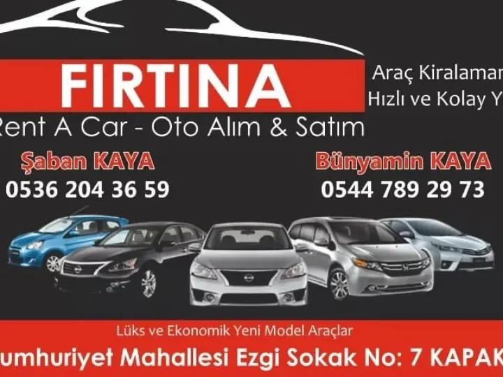 FIRTINA RENT A CAR EMLAK VE GAYRİMENKUL DANIŞMANLIĞI