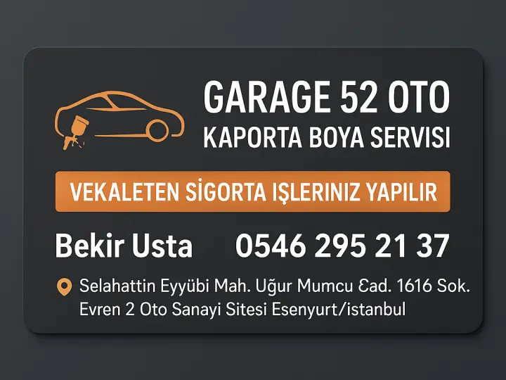 GARAGE 52 OTO KAPORTA BOYA SERVİSİ