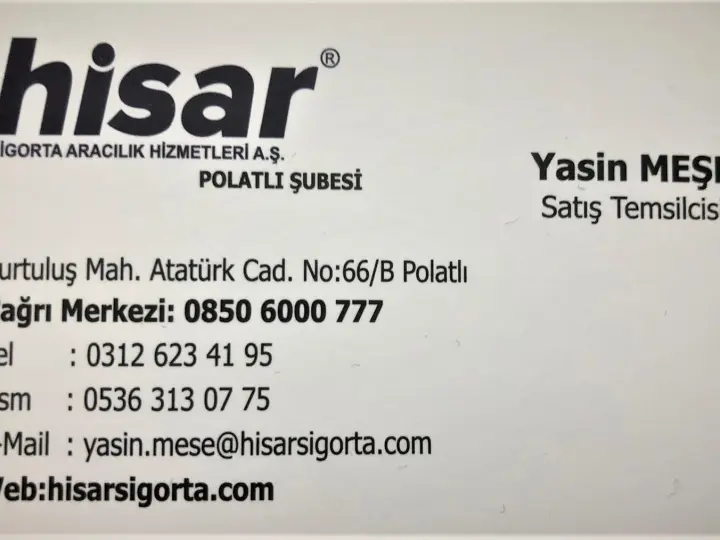 Hisar Sigorta Polatlı Şubesi
