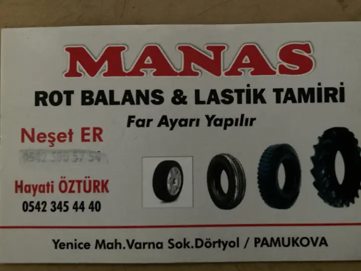 Manas ROT BALANS Lastik tamiri JANT DÜZELTME