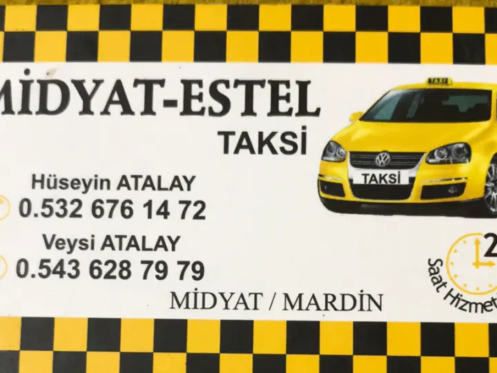 Midyat Estel Taksi Durağı Taksi 7/24 hizmet
