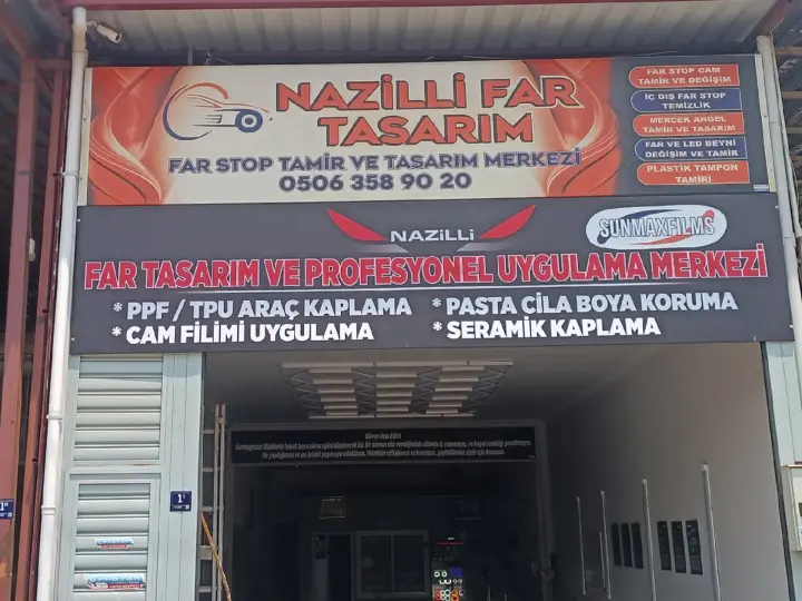 NAZİLLİ FAR-PPF KAPLAMA-CAM FİLMİ VE TASARIM (Far/Stop Tamiri ve Cam-Kasa Değişimi / PPF-TPU Kaplama ve Cam Filmi Uygulaması)
