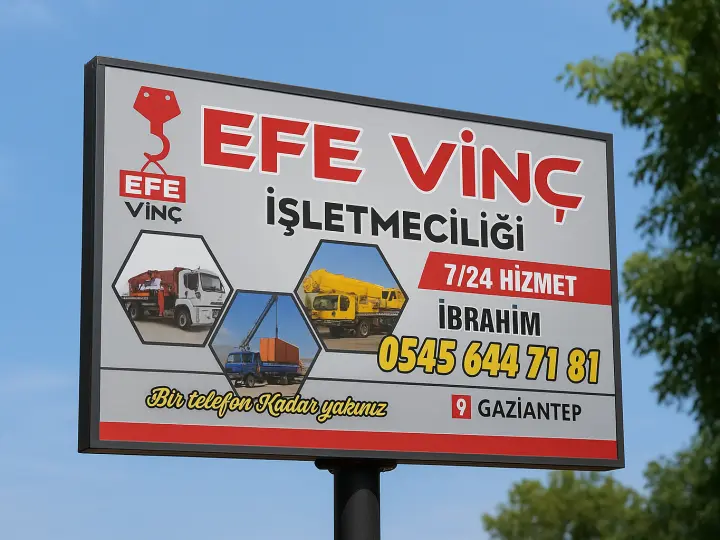 Şahinbey Vinç Kiralama, Şehitkamil Vinç Kiralama, Gaziantep Efe Vinç