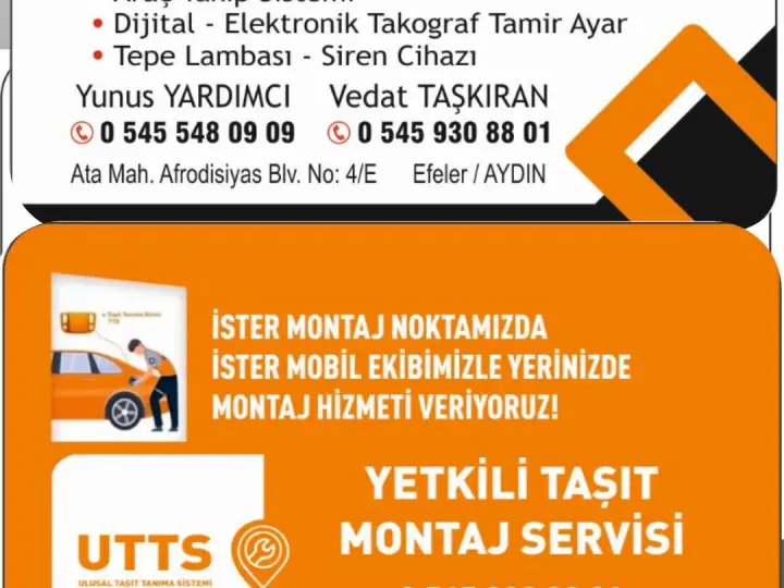 Takograf Servisi - Araç İçi Kamera Satış Montaj - UTTS - Araç Takip Sistemleri - Taksimetre Servisi