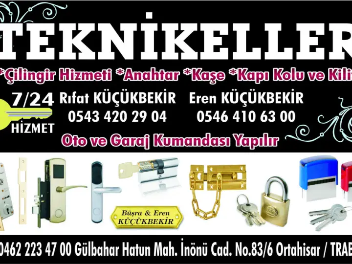 Teknikeller Anahtar Çilingir Kaşe Hizmetleri